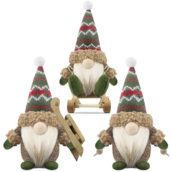 Gehydy Weihnachtswichtel Figuren 3er Set Weihnachtsdeko Wichtel Weihnachten Deko Wichtel Zubehör Dekoration Christmas für Home Küche
