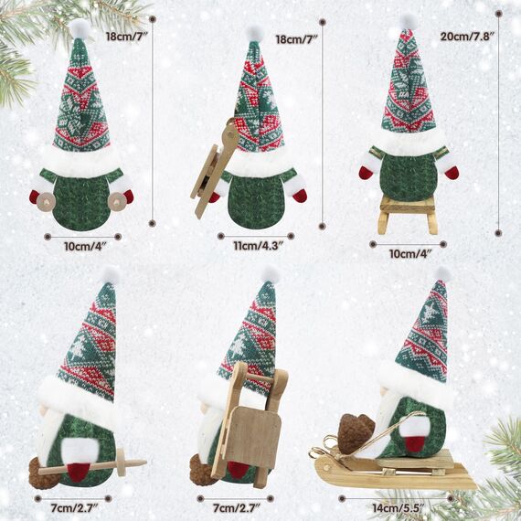 Gehydy Weihnachtswichtel Figuren 3er Set Weihnachtsdeko Wichtel Weihnachten Deko Wichtel Zubehör Dekoration Christmas für Home Küche - Grün