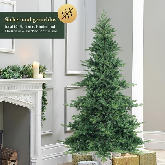 SALCAR Künstlicher Weihnachtsbaum 180 cm – Realistischer Tannenbaum aus hochwertigem PVC, naturgetreuer Premium-Christbaum