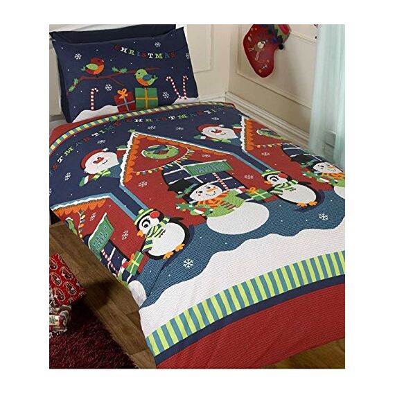 Santa's Grotto einzelner Bettbezug und Kopfkissenbezug Set