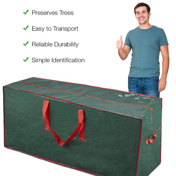 ProPik Aufbewahrungstasche für künstliche Bäume, passend für bis zu 2.1 m hoher zerlegter Baum, 114.3 x 38.1 x 50.8 cm, perfekte Aufbewahrungsbehälter mit Griffen und schlankem Reißverschluss, Grün
