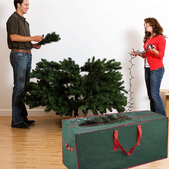 ProPik Aufbewahrungstasche für künstliche Bäume, passend für bis zu 2.1 m hoher zerlegter Baum, 114.3 x 38.1 x 50.8 cm, perfekte Aufbewahrungsbehälter mit Griffen und schlankem Reißverschluss, Grün