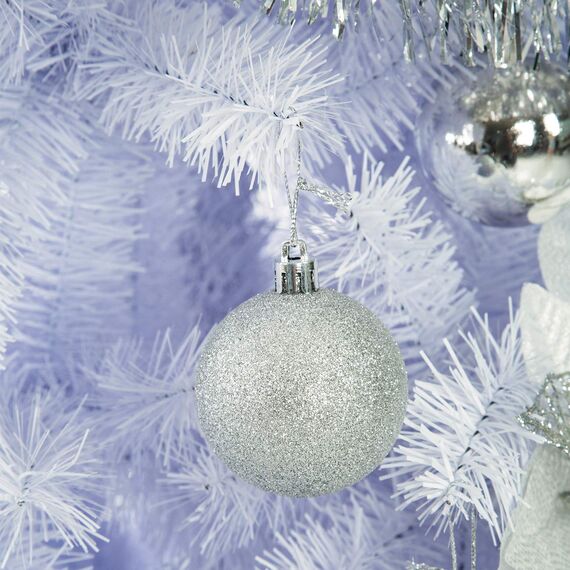Sunnyglade Künstlicher Weihnachtsbaum, 2,5 m, hochwertig, weiß, 1.400 Spitzen, einfach zu montieren, mit Weihnachtsbaum-Metallständer für den Innen- und Außenbereich (2,5 m)