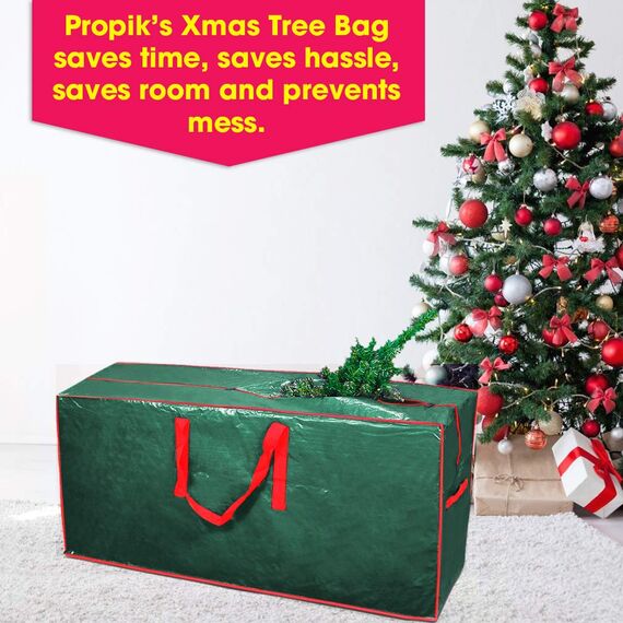 ProPik Aufbewahrungstasche für künstliche Bäume, passend für bis zu 2.1 m hoher zerlegter Baum, 114.3 x 38.1 x 50.8 cm, perfekte Aufbewahrungsbehälter mit Griffen und schlankem Reißverschluss, Grün