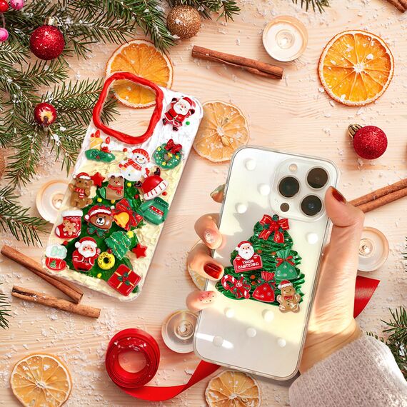 Kesote 24 Weihnachten Deko Streudeko Tischdeko Weihnachtsschmuck Konfetti Kunstharz Mini Zubehör Kunstharz Miniatur Klein Figur zum Basteln DIY Geschenk Mitgebsel