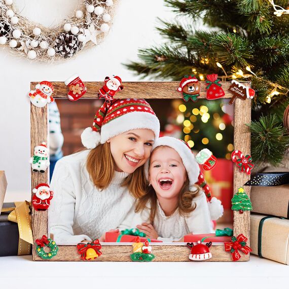 Kesote 24 Weihnachten Deko Streudeko Tischdeko Weihnachtsschmuck Konfetti Kunstharz Mini Zubehör Kunstharz Miniatur Klein Figur zum Basteln DIY Geschenk Mitgebsel