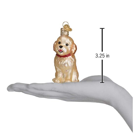 Old World Christmas Ornaments: Hundekollektion Glasornamente für Weihnachtsbaum Cockapoo-Welpe, Glas, Bunt, 3.25