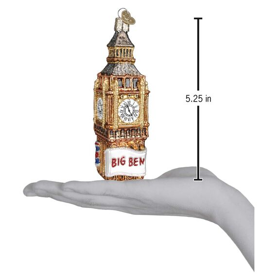 Old World Christmas Cities, Places and Landmarks Glass Blown Ornaments for Christmas Tree Big Ben, Rot, Weiß, Blau, Gold, Braun, 5
