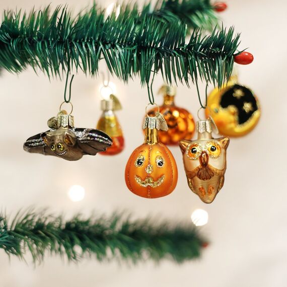 Old World Christmas Ornamente: Halloween-Dekorationen, Glasgeblasene Ornamente für Weihnachtsbaum, Miniatur-Halloween