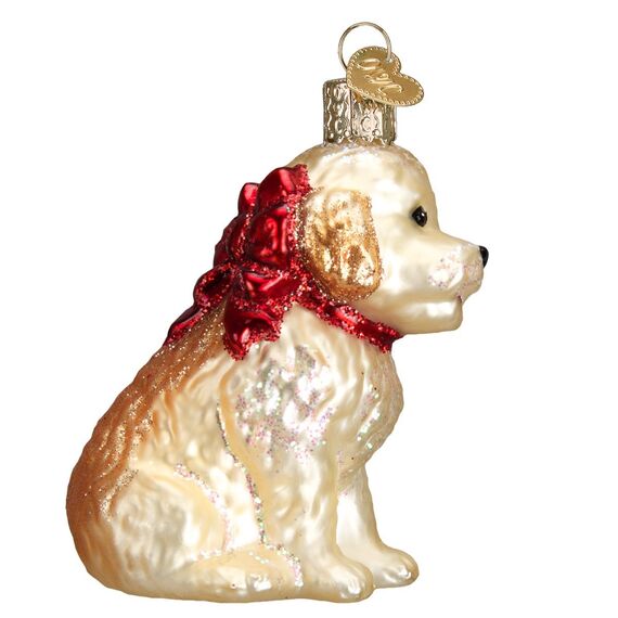 Old World Christmas Ornaments: Hundekollektion Glasornamente für Weihnachtsbaum Cockapoo-Welpe, Glas, Bunt, 3.25