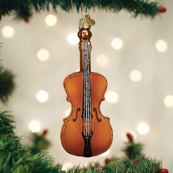 Old World Christmas Musikinstrumente Glas geblasene Ornamente für Weihnachtsbaum Cello, 5x5