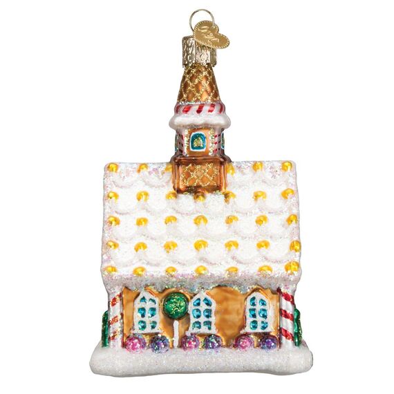 Old World Christmas Collection Glas-Ornamente für Weihnachtsbaum, Lebkuchenkirche