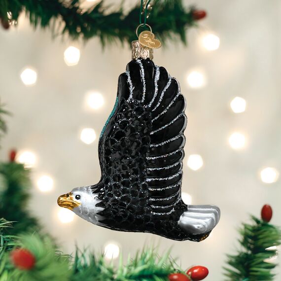 Old World Christmas Bird Watcher Collection Glass Blown Ornaments for Christmas Tree Adler, Glas, Eagle in Flight, 4¼"