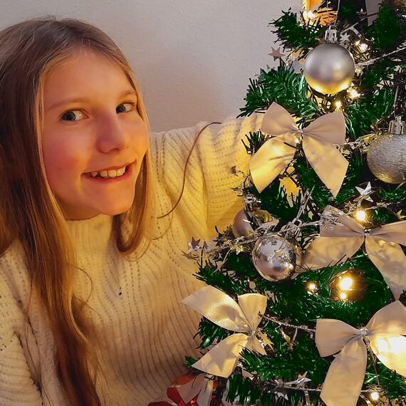 Weihnachtsbaum künstlich (WBD) 240 cm grün mit Weihnachtsdeko Silber und Led Lichterkette mit Batteriebox und Fernbedienung künstlicher Christbaum klein Tannenbaum