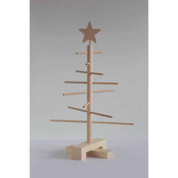Xmas3, Künstlicher Weihnachtsbaum aus echtem Holz. Kräftig, Platzsparend, Nachhaltig und Einfach. Perfekte Weihnachtsbaum Alternative. 27 x 27 x 45 cm, 8 Ästen.