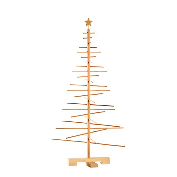 xmas3, Künstlicher Weihnachtsbaum aus echtem Holz. Kräftig, Platzsparend, Nachhaltig und Einfach. Perfekte Weihnachtsbaum Alternative. 68 x 68 x 125 cm, 24 Ästen.
