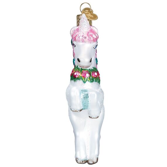 Old World Christmas Glasgeblasenes Ornament tanzendes Einhorn