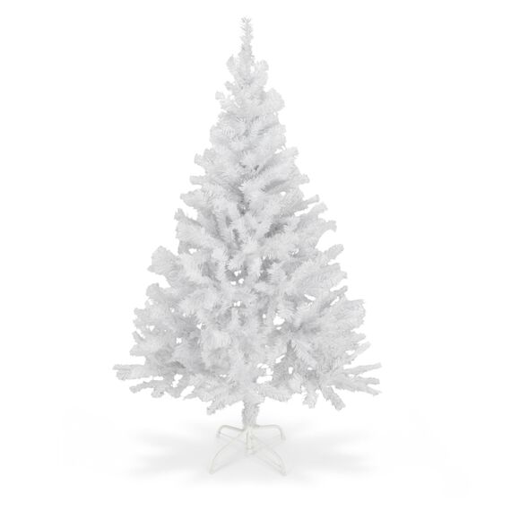 Künstlicher Weihnachtsbaum weiß inklusive Metall Ständer - 180 cm - Kunst Tannenbaum mit Baumständer klappbar - Weihnachtsdeko Christbaum Schneetanne Weihnachtstanne Kunstschnee Tanne unecht