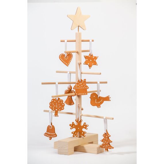 Xmas3, Künstlicher Weihnachtsbaum aus echtem Holz. Kräftig, Platzsparend, Nachhaltig und Einfach. Perfekte Weihnachtsbaum Alternative. 27 x 27 x 45 cm, 8 Ästen.