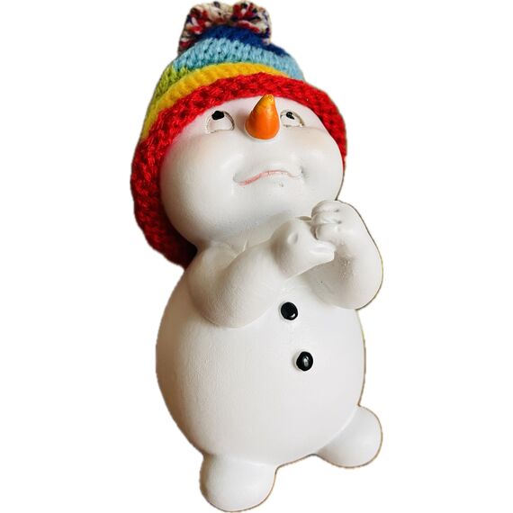 khevga Schneemann Figur Weihnachtsdeko Deko-Figuren Schneemann im 4er Maße ca. 6x6x11 cm