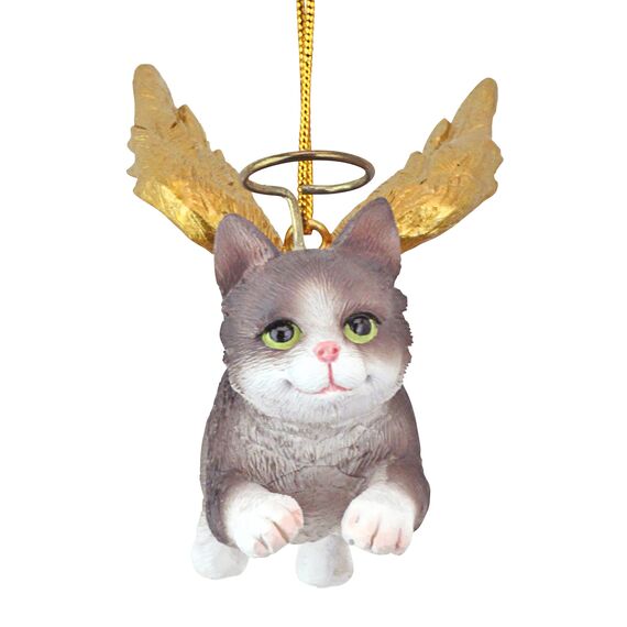 Christbaumschmuck - Ehren Die Feline graue Tabby-Feiertags-Engels-Katzenornamente