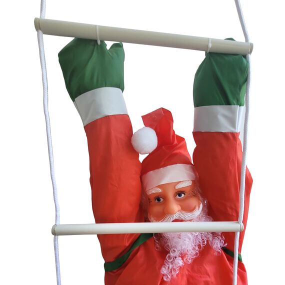 [en.casa] Weihnachtsmann auf Leiter 165cm 120cm Weihnachts Deko Weihnachten Figur Nikolaus