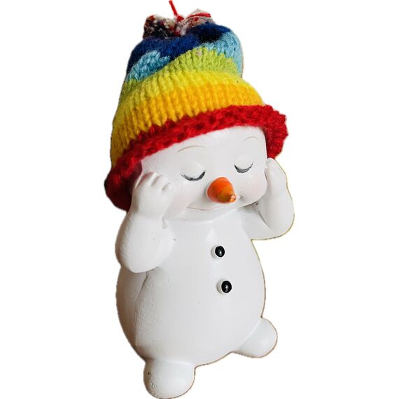 khevga Schneemann Figur Weihnachtsdeko Deko-Figuren Schneemann im 4er Maße ca. 6x6x11 cm