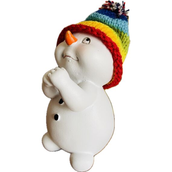 khevga Schneemann Figur Weihnachtsdeko Deko-Figuren Schneemann im 4er Maße ca. 6x6x11 cm