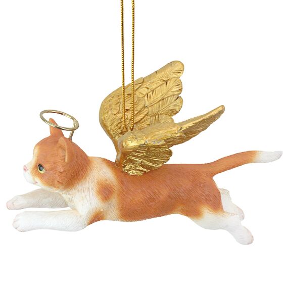 Design Toscano - Katzen-Weihnachtsbaumschmuck - Orange Tabby - Harz - Weihnachten