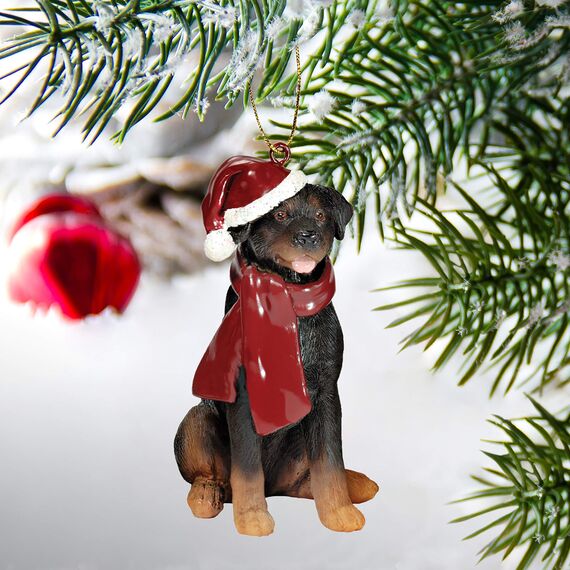 Design Toscano Christmas Ornaments, Weihnachten Rottweiler Ferienhundeornamente