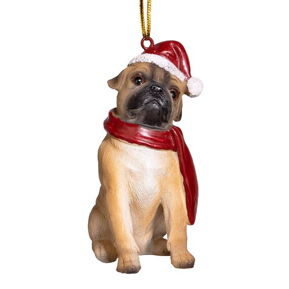 Design Toscano Christmas Ornaments, Weihnachten Mops Ferienhundeornamente