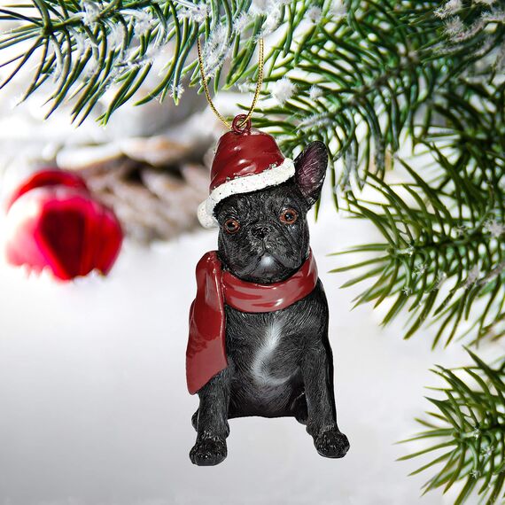Design Toscano Christbaumschmuck, Französische Bulldoge