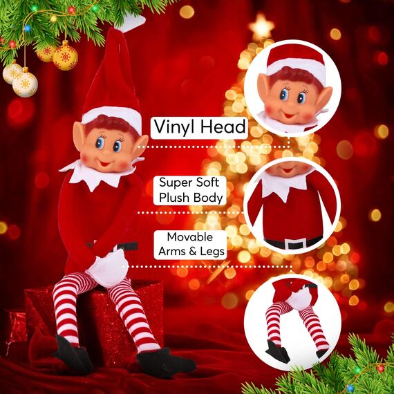 Elves Behavin' Badly Elfen benehmen Sich schlecht – Weihnachts-Weihnachts-Plüschtier mit Smiley-Gesicht – Junge