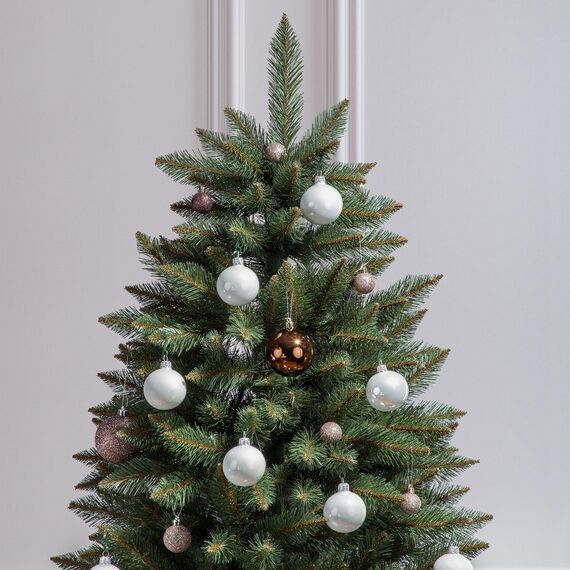 FAIRYTREES Weihnachtsbaum künstlich FICHTE Natur, grüner Stamm, Material PVC, inkl. Holzständer, 150cm