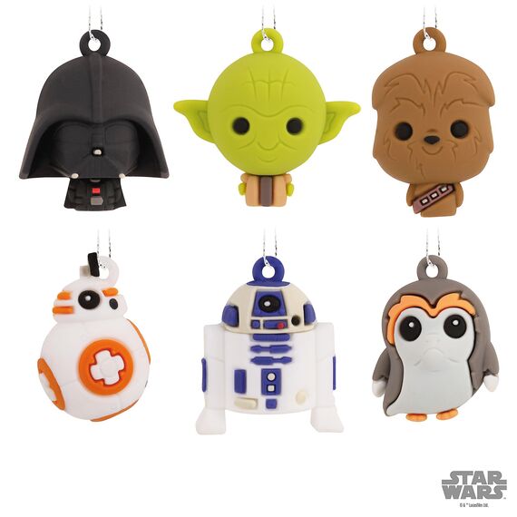 Hallmark Star Wars Characters Miniatur-Weihnachtsschmuck, 6 Stück (0002HCM6129)