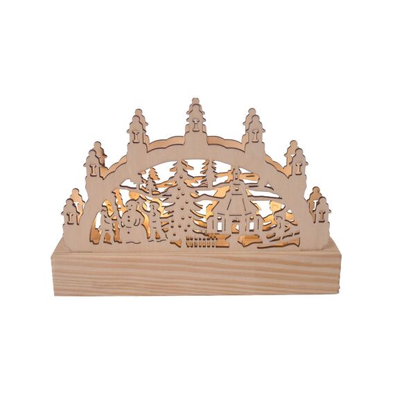 The Christmas Workshop batteriebetrieben 5 warm weiß LED Holz Outdoor Forest Scene Dekoration, Braun