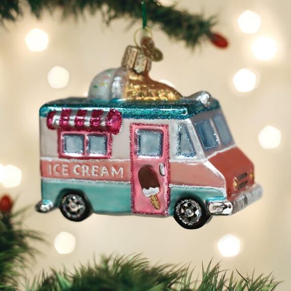 Old World Christmas Christbaumschmuck mit Eiswagen aus Glas