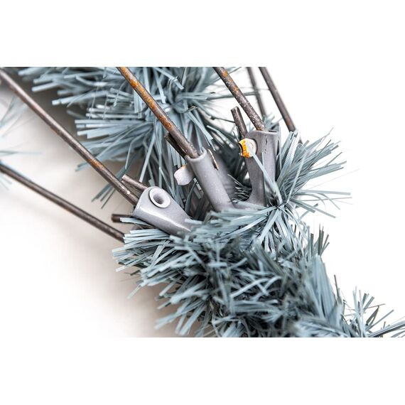 SHATCHI Künstlicher Deluxe-Weihnachtsbaum, 2,1 m, frostig, grün, buschig, kaiserliche Kiefer, aufklappbare Zweige 1084, Bleistiftspitzen, mit Metallständer, Weihnachtsdekoration, PVC, 210 cm