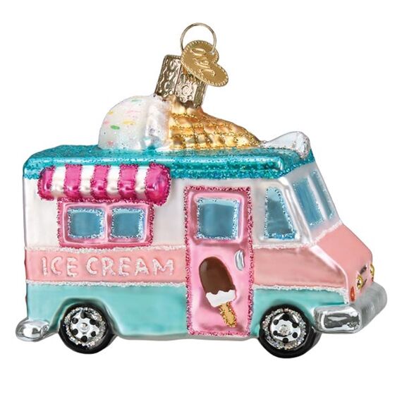 Old World Christmas Christbaumschmuck mit Eiswagen aus Glas
