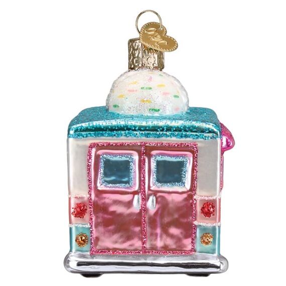Old World Christmas Christbaumschmuck mit Eiswagen aus Glas