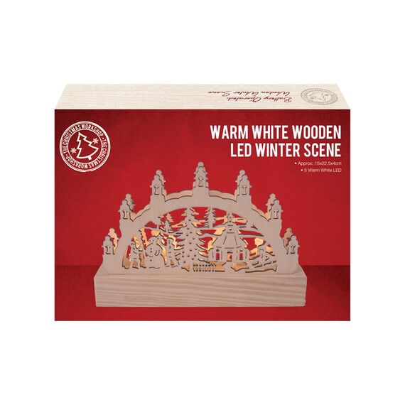 The Christmas Workshop batteriebetrieben 5 warm weiß LED Holz Outdoor Forest Scene Dekoration, Braun