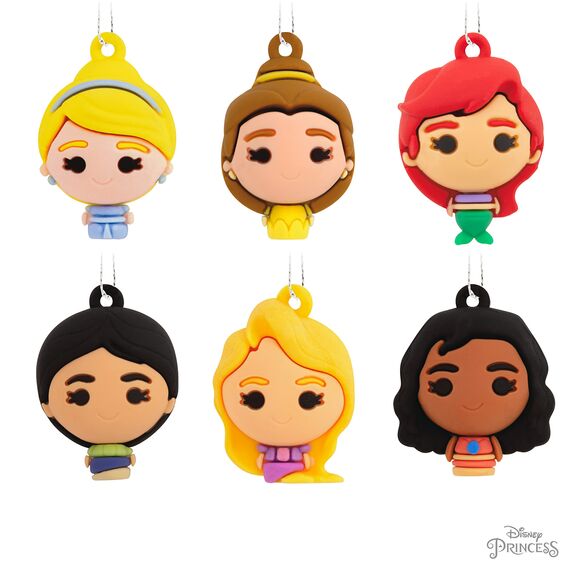 Hallmark Disney Princess 0002HCM6131 Miniatur-Weihnachtsschmuck aus Kunststoff, ca. 4,1 x 5,6 x 3,3 cm, 6 Stück