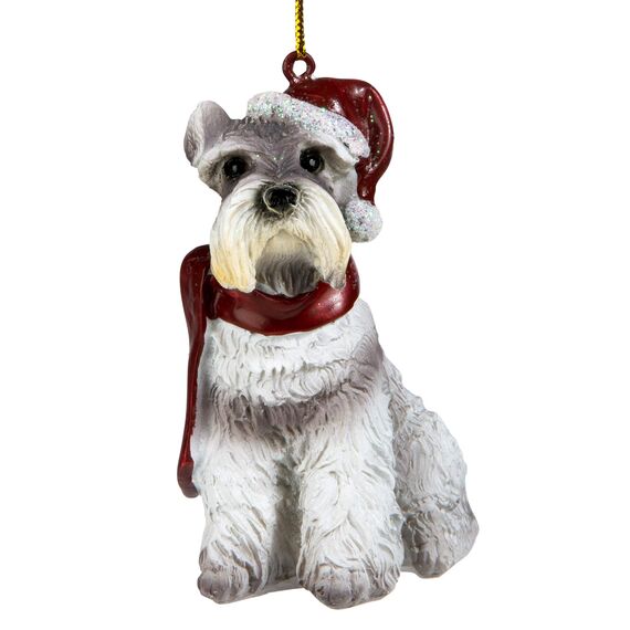 Design Toscano Christmas Ornaments, Weihnachtszwergschnauzer Ferienhundeornamente
