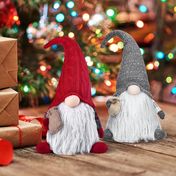 EKARSEN Handgemachte Wichtel Gnom süße Skandinavische Tomte Weihnachtsdeko Puppe für Weihnachten Neujahr Ostern