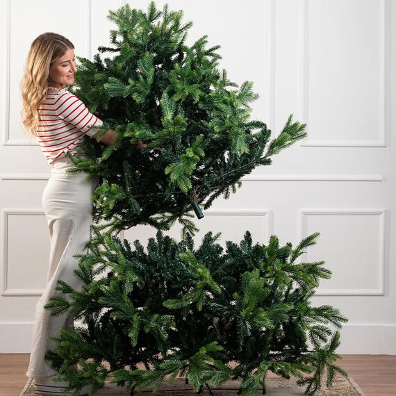 Giulia Grillo Weihnachtsbaum Künstlich 150 cm – Premium Real Touch PE/PVC, 1228 Dichte Zweige, Naturgetreu & Langlebig, Leicht Aufzubauen, Grün