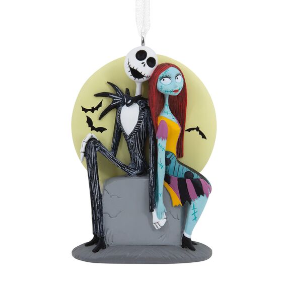 Hallmark Disney Tim Burtons The Nightmare Before Christmas Jack und Sally auf Grabstein Kunstharz Weihnachtsornament