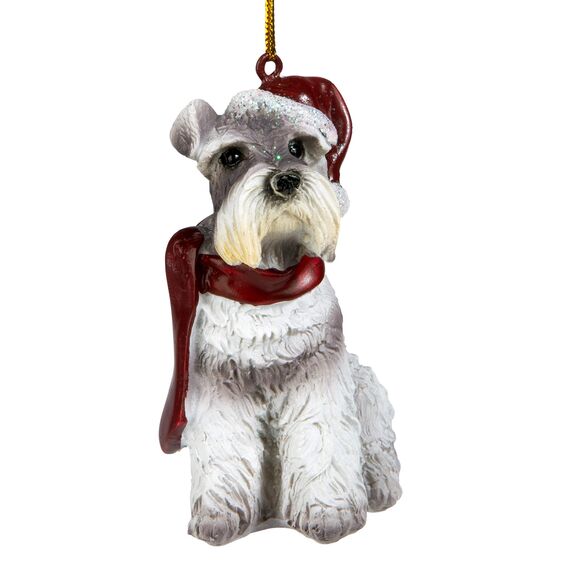 Design Toscano Christmas Ornaments, Weihnachtszwergschnauzer Ferienhundeornamente