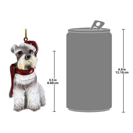 Design Toscano Christmas Ornaments, Weihnachtszwergschnauzer Ferienhundeornamente