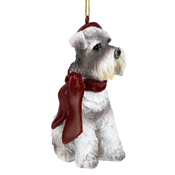 Design Toscano Christmas Ornaments, Weihnachtszwergschnauzer Ferienhundeornamente