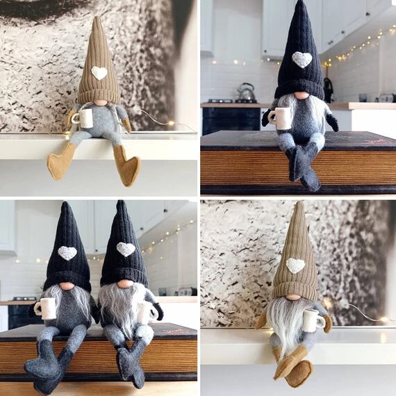 JstDoit Gonk Zwerge aus Plüsch, Bar-Dekoration, handgefertigt, schwedische Tomte-Zwerge, Geschenke, Bauernhaus, skandinavische Figur für Zuhause, Küche, Kaffeestation, Tisch, Regal-Dekoration,